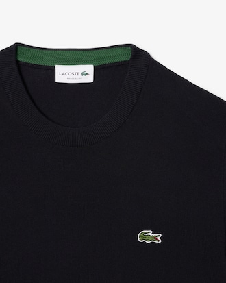 Pull coton uni col rond
