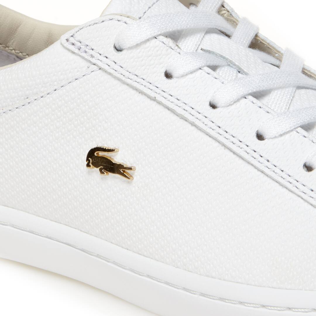 sneakers straighset en cuir crocodile doré