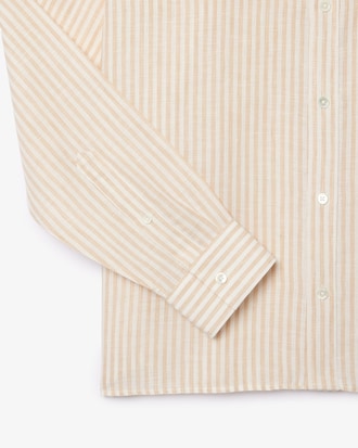 Chemise regular fit en lin rayée