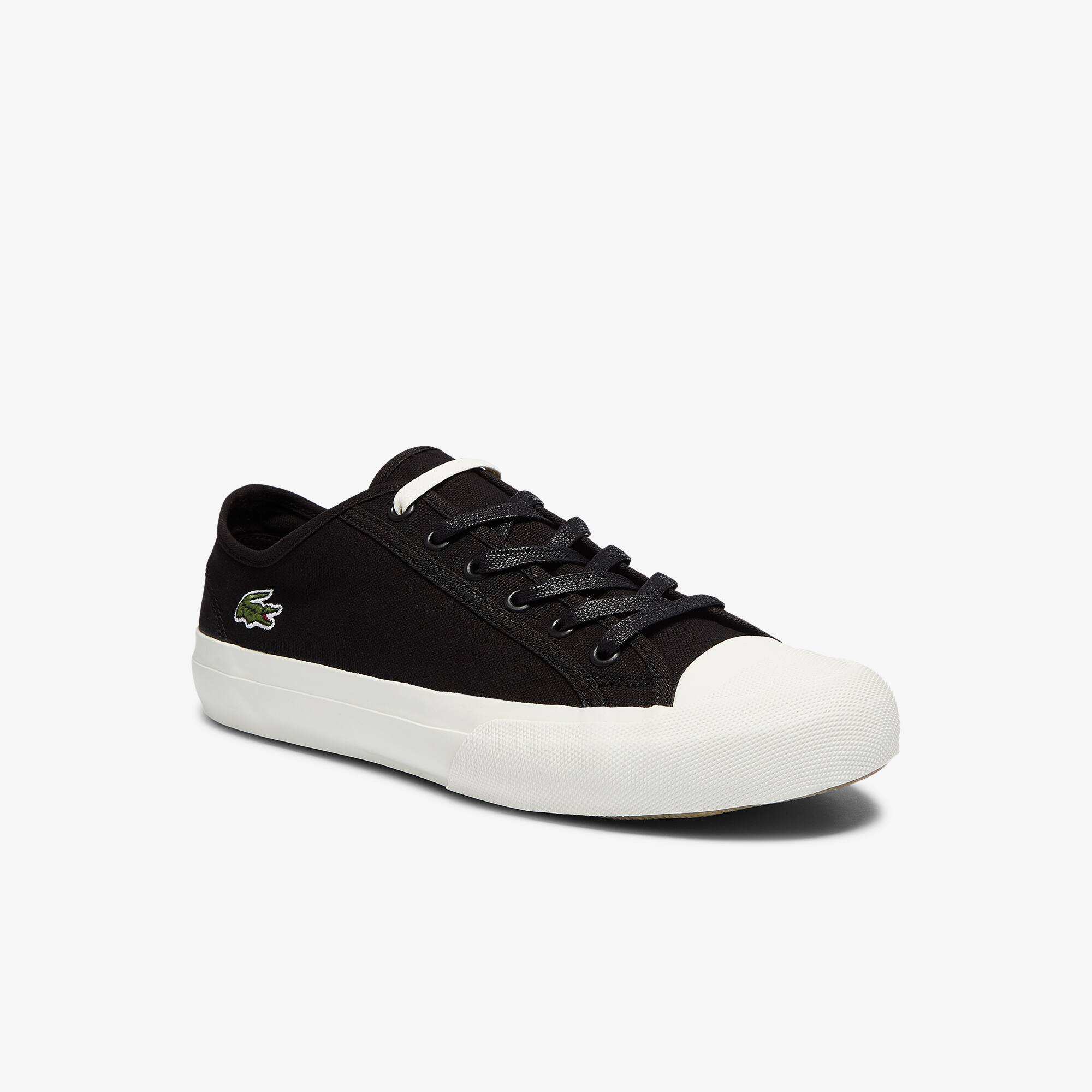 Lacoste Sneakers Topskill homme en toile de coton Taille 46 Noir/beige