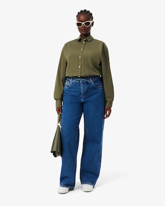 Chemise oversize en popeline de coton