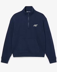 Sweatshirt col montant zipp&eacute; molleton badge