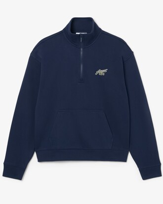 Sweatshirt col montant zipp&eacute; molleton badge