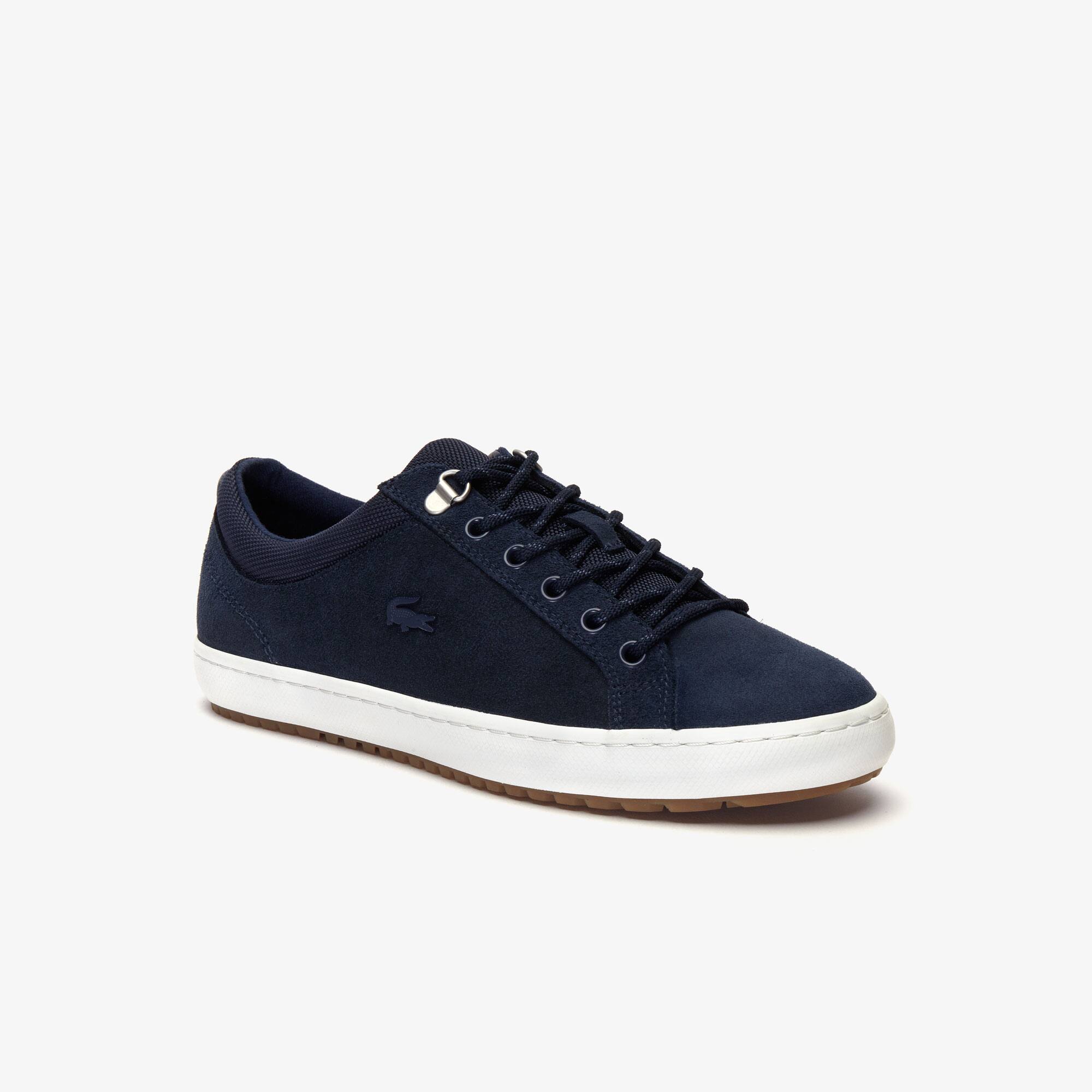 Lacoste Sneakers Straightset Insulate homme en cuir ton sur ton Taille 45 Marine/beige