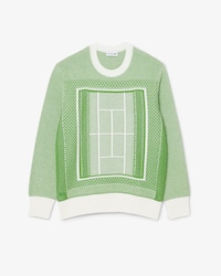Pull jacquard graphique court de tennis