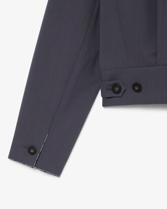 Veste tailleur courte jacquard D&eacute;fil&eacute;