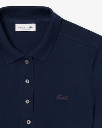 Polo L.12.D slim fit en mini piqu&eacute; stretch