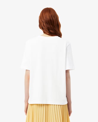 T-shirt relaxed fit coton doux col V