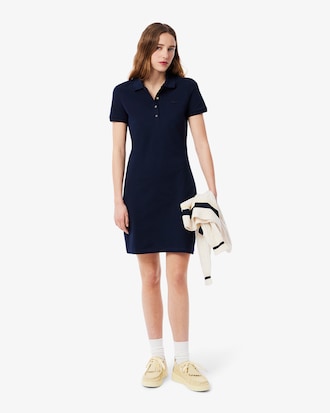 Robe polo slim fit en mini Piqué stretch