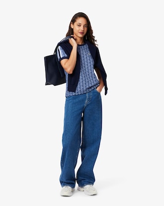 T-shirt slim fit jacquard monogramme