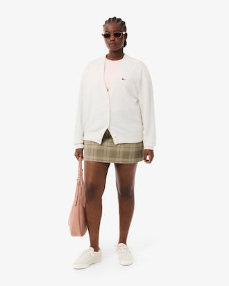 Cardigan col V point mousse coton