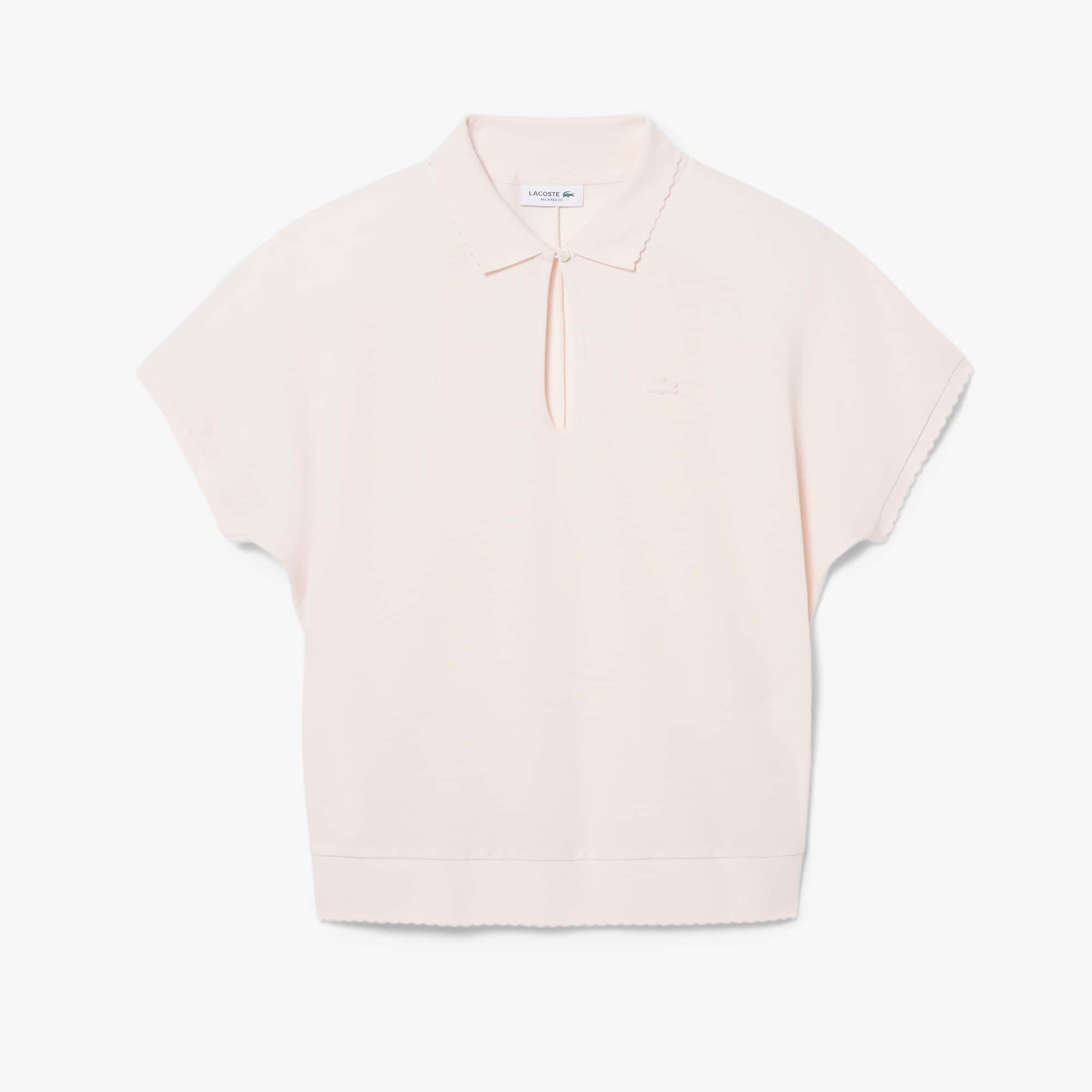 Lacoste Polo Piqué fluide festonné relaxed fit Taille 46 Rose