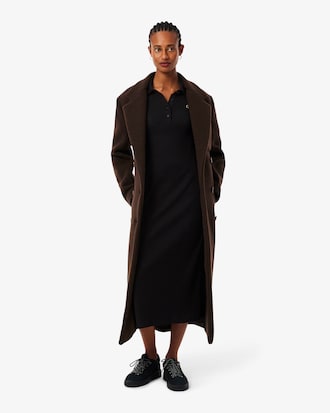 Robe slim fit col polo coton côtelé