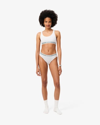 Brassi&egrave;re coton stretch bande contrast&eacute;e