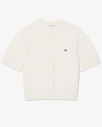 Cardigan coton et laine point mousse