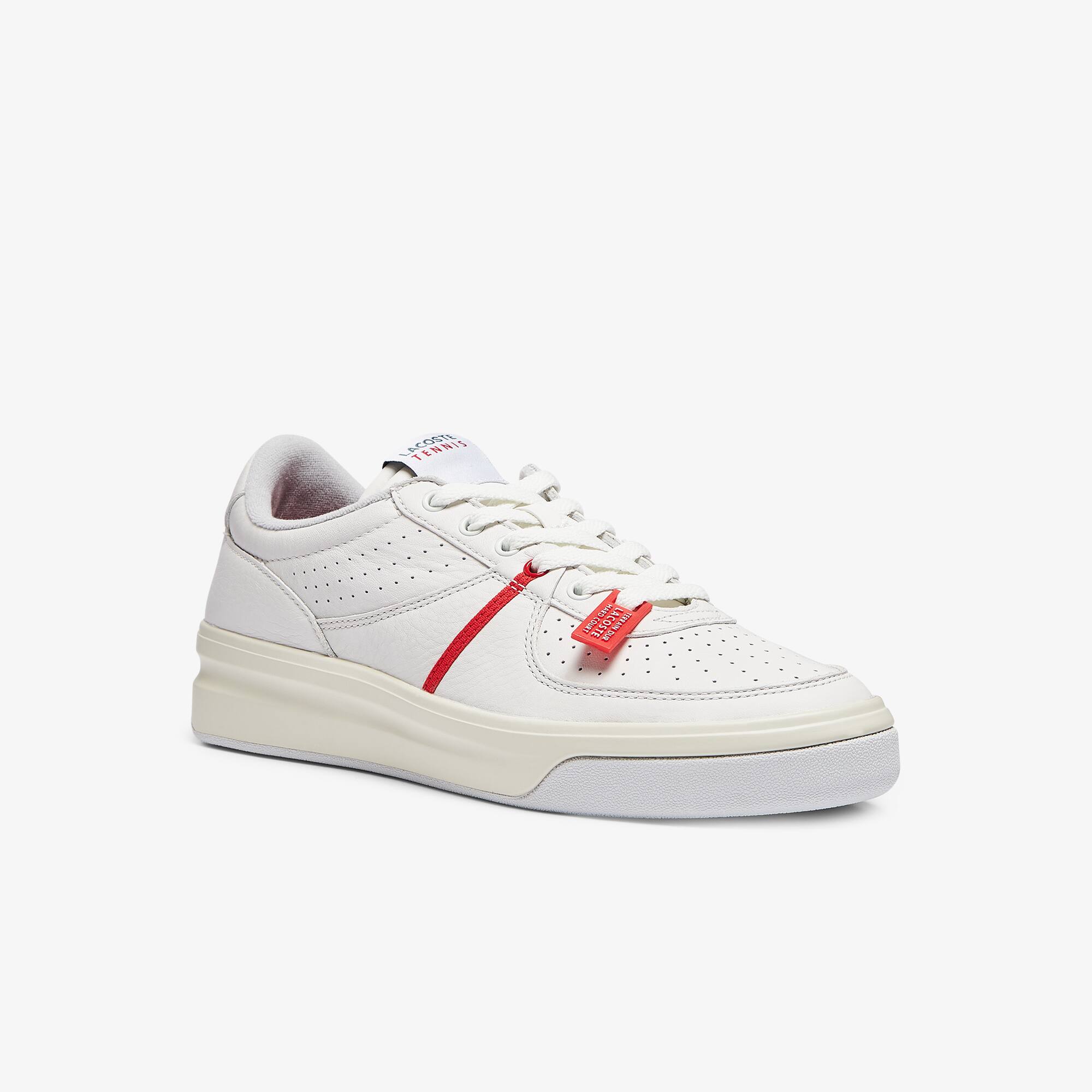 Lacoste Sneakers Quantace homme en cuir Taille 44 Red/off Wht