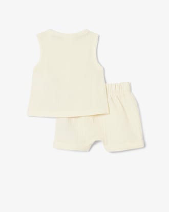 Ensemble b&eacute;b&eacute; sans manches coton