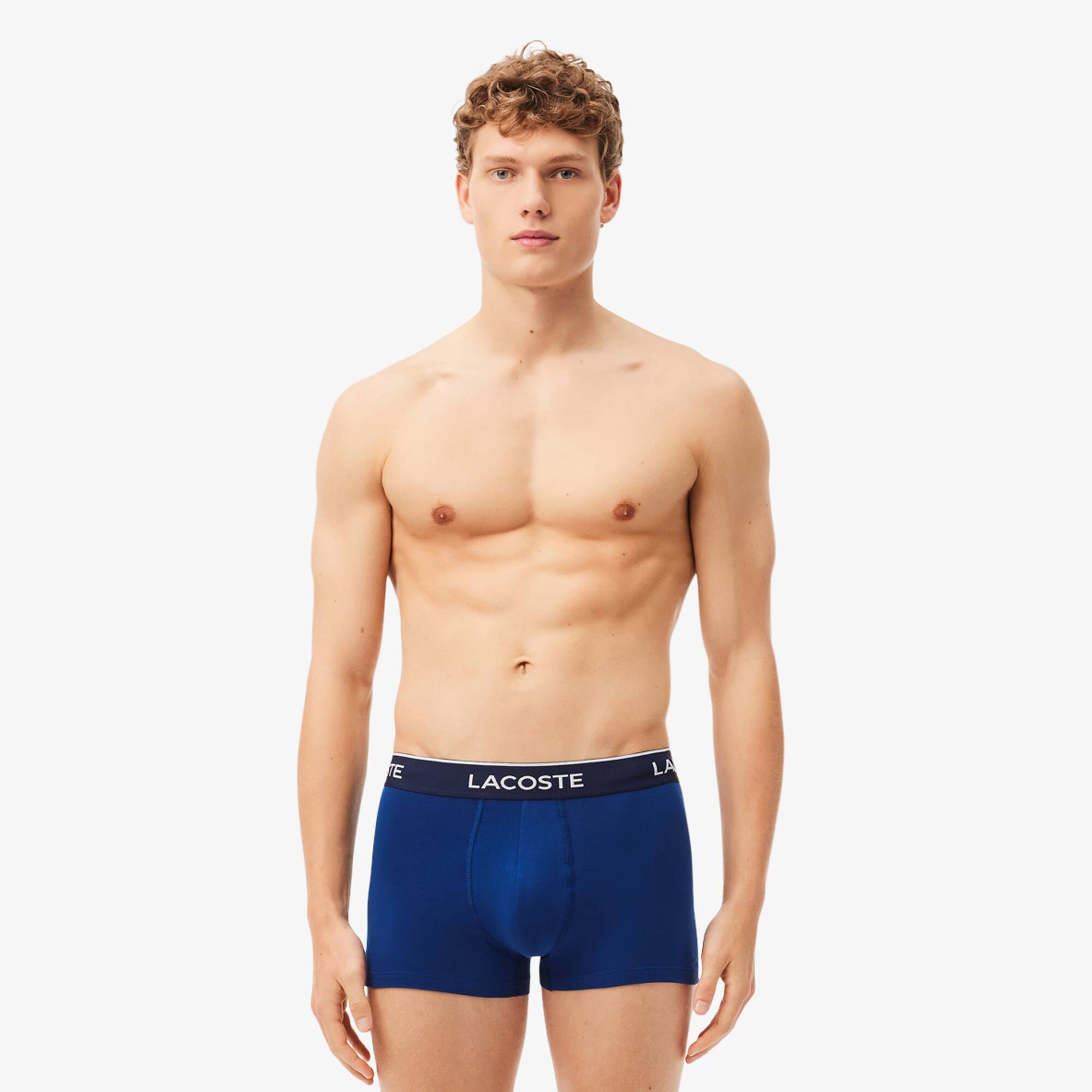Lacoste Lot De 3 Boxers Courts Casual Unis Taille 6 - XL Bleu Marine / Rouge / Bleu Marine