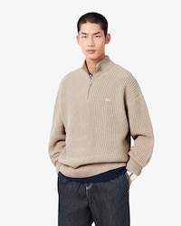 Pull col montant zipp&eacute; laine