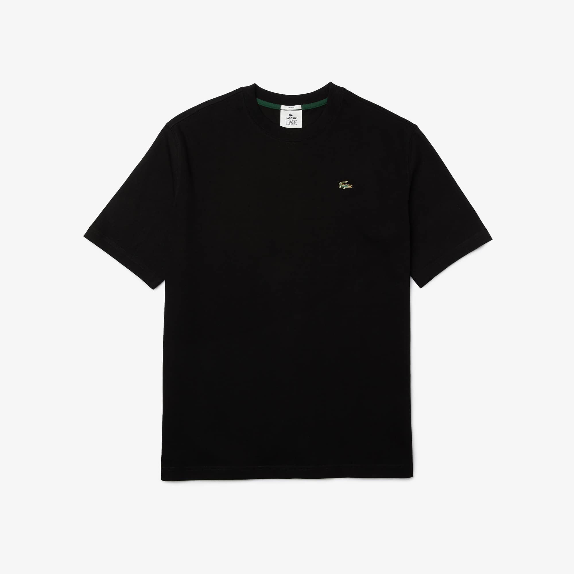 T-shirt unisexe Lacoste LIVE ample en coton uni Taille 5 - L Noir