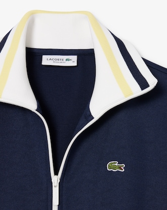 Sweatshirt zipp&eacute; &agrave; d&eacute;tails ray&eacute;s