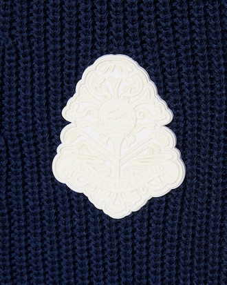 Cardigan Golf laine m&eacute;lang&eacute;e badge
