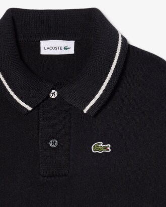 Polo manches longues coton et laine