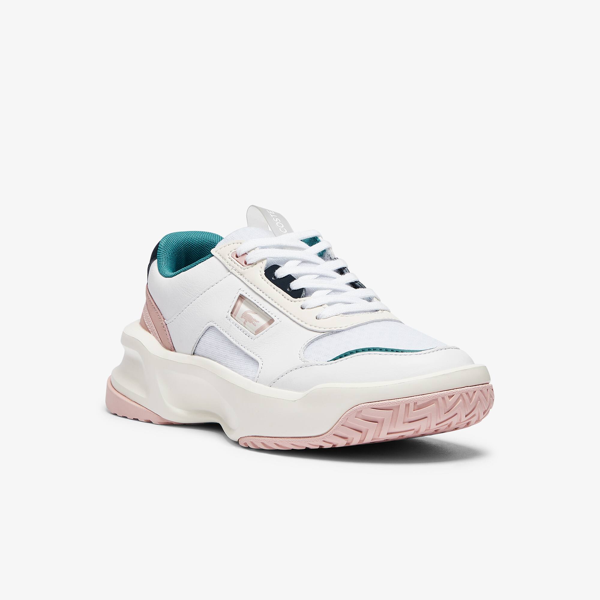 Lacoste Sneakers Ace Lift femme en cuir Taille 39.5 Blanc/rose