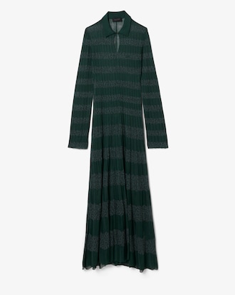 Robe longue col polo pointelle Défilé