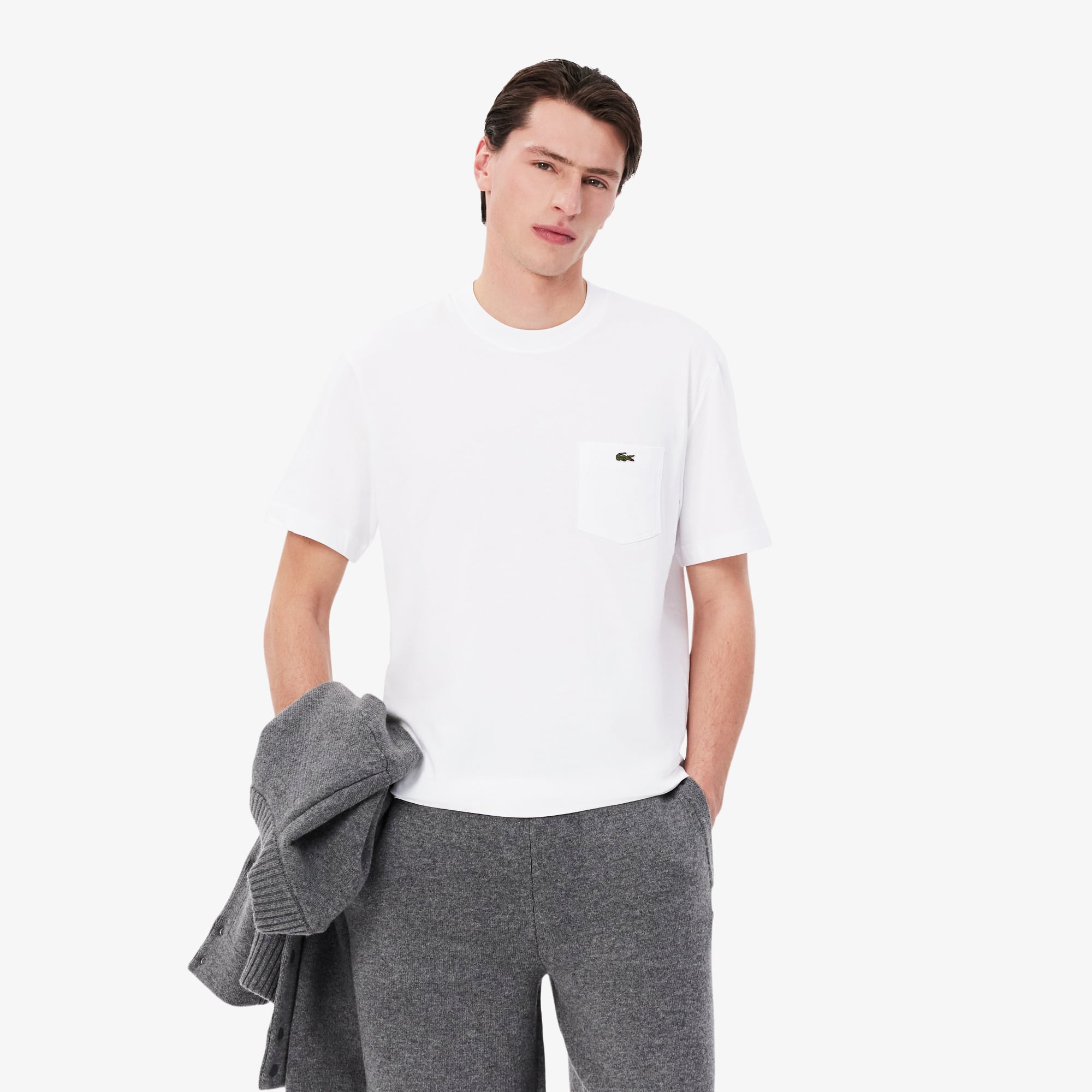 【LACOSTE】ポケット付きコットンTシャツ (TH2827) メンズ LACOSTE ラコステ Tシャツ TH2827 メンズ 半袖 カットソー 胸