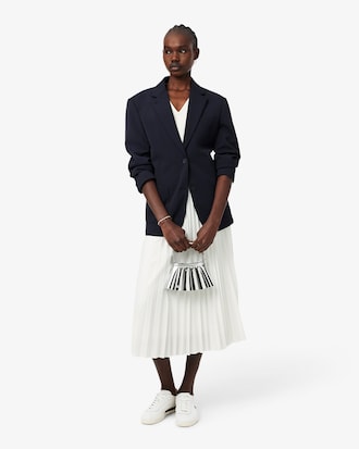 Robe longue pliss&eacute;e sans manches