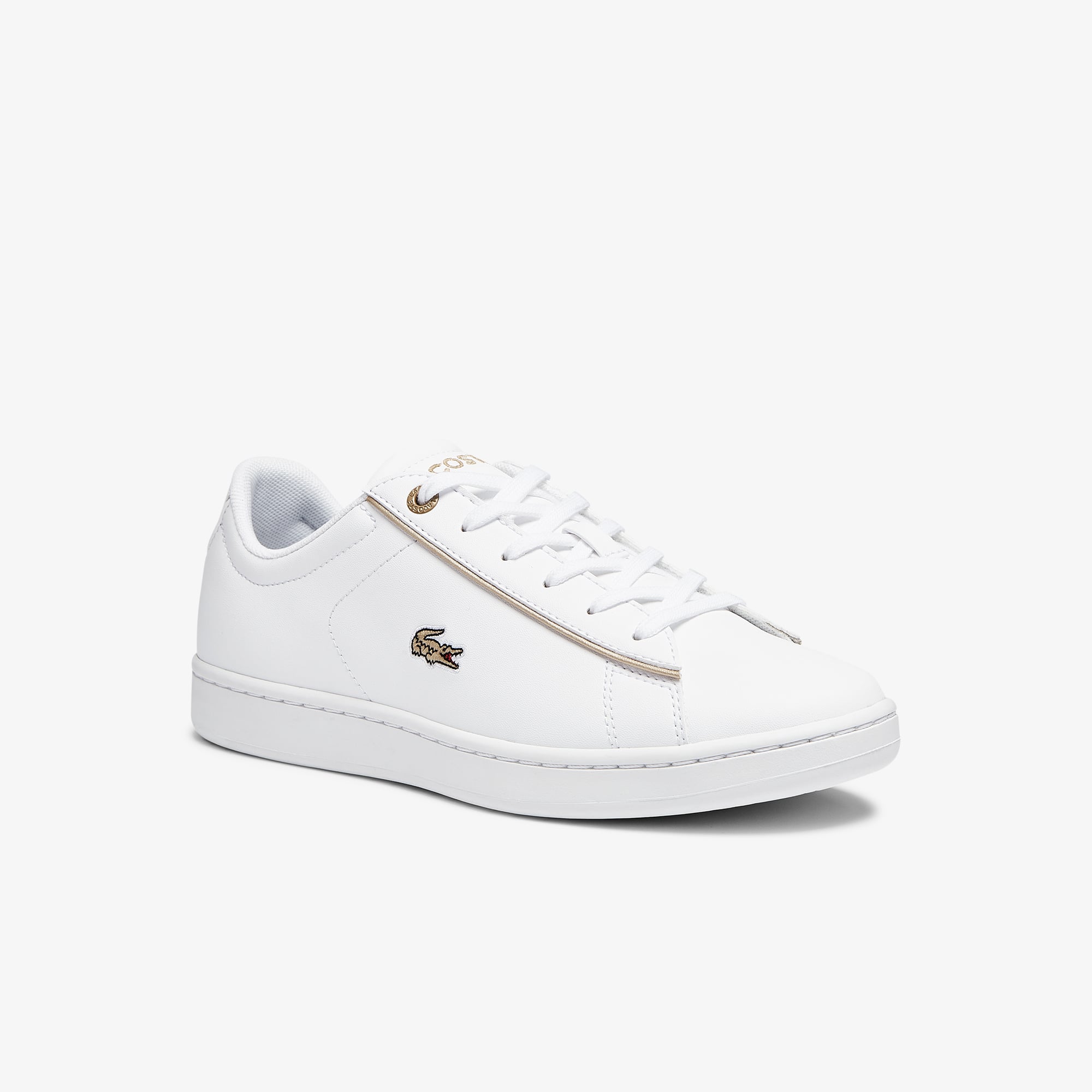 Lacoste Sneakers Carnaby Evo junior en synthétique Taille 34.5 Blanc/doré