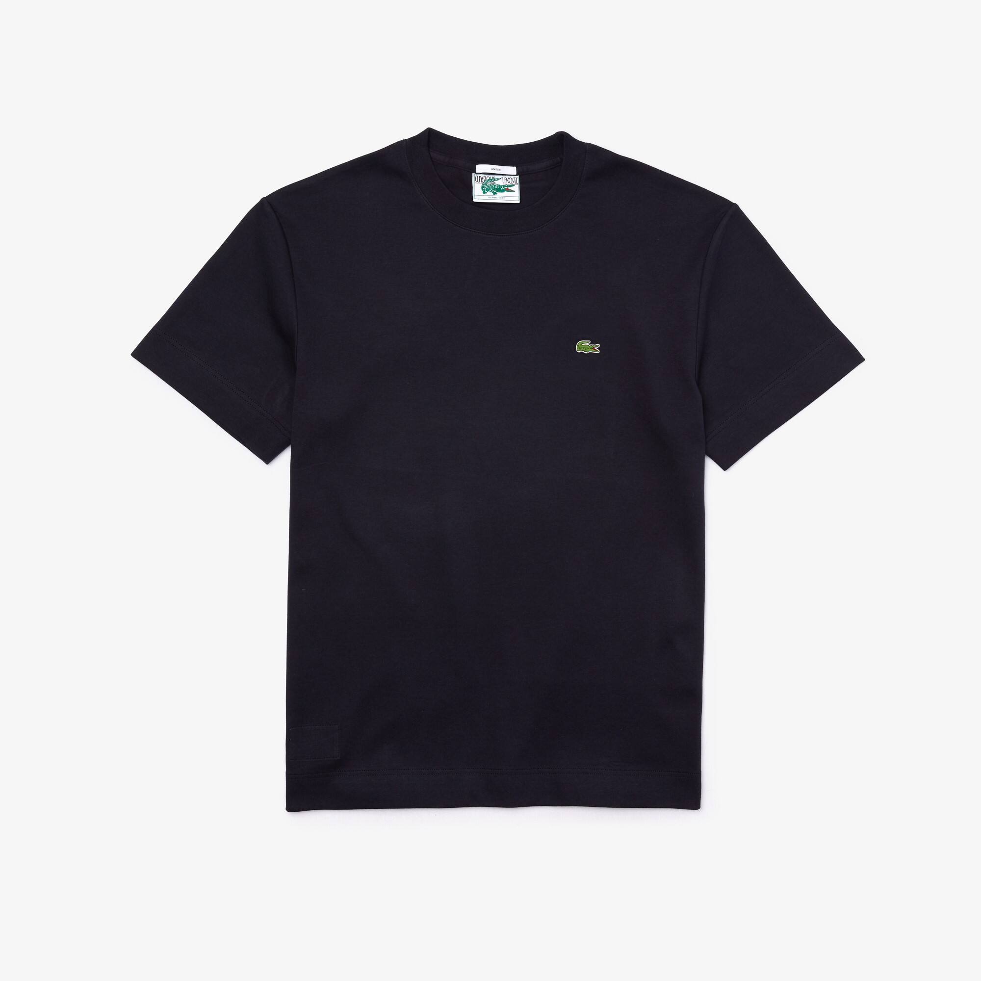 Lacoste T-shirt à col rond unisexe en coton biologique uni Taille 1 - XXS Bleu Marine