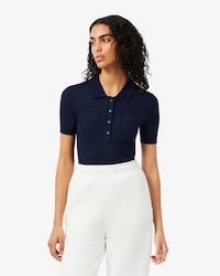 Pull col polo laine m&eacute;rinos maille 3D