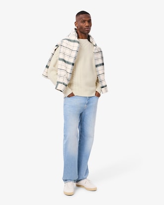 Pull relaxed fit laine effet patchwork