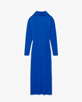 Robe longue col polo Piqu&eacute; satin&eacute; D&eacute;fil&eacute;