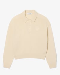 Pull col polo laine blason brod&eacute;