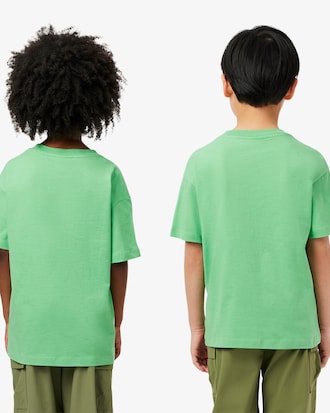 T-shirt coton badge contrasté
