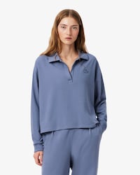 Sweatshirt d'int&eacute;rieur col polo molleton
