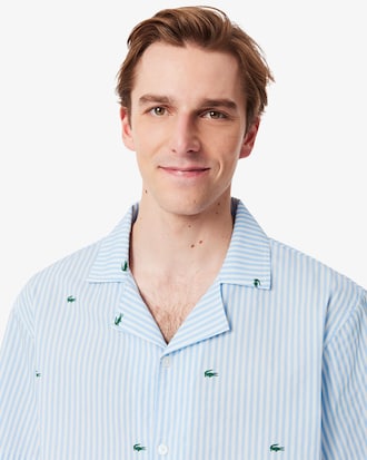 Chemise de pyjama coton rayé imprimé