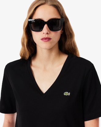 T-shirt relaxed fit coton doux col V