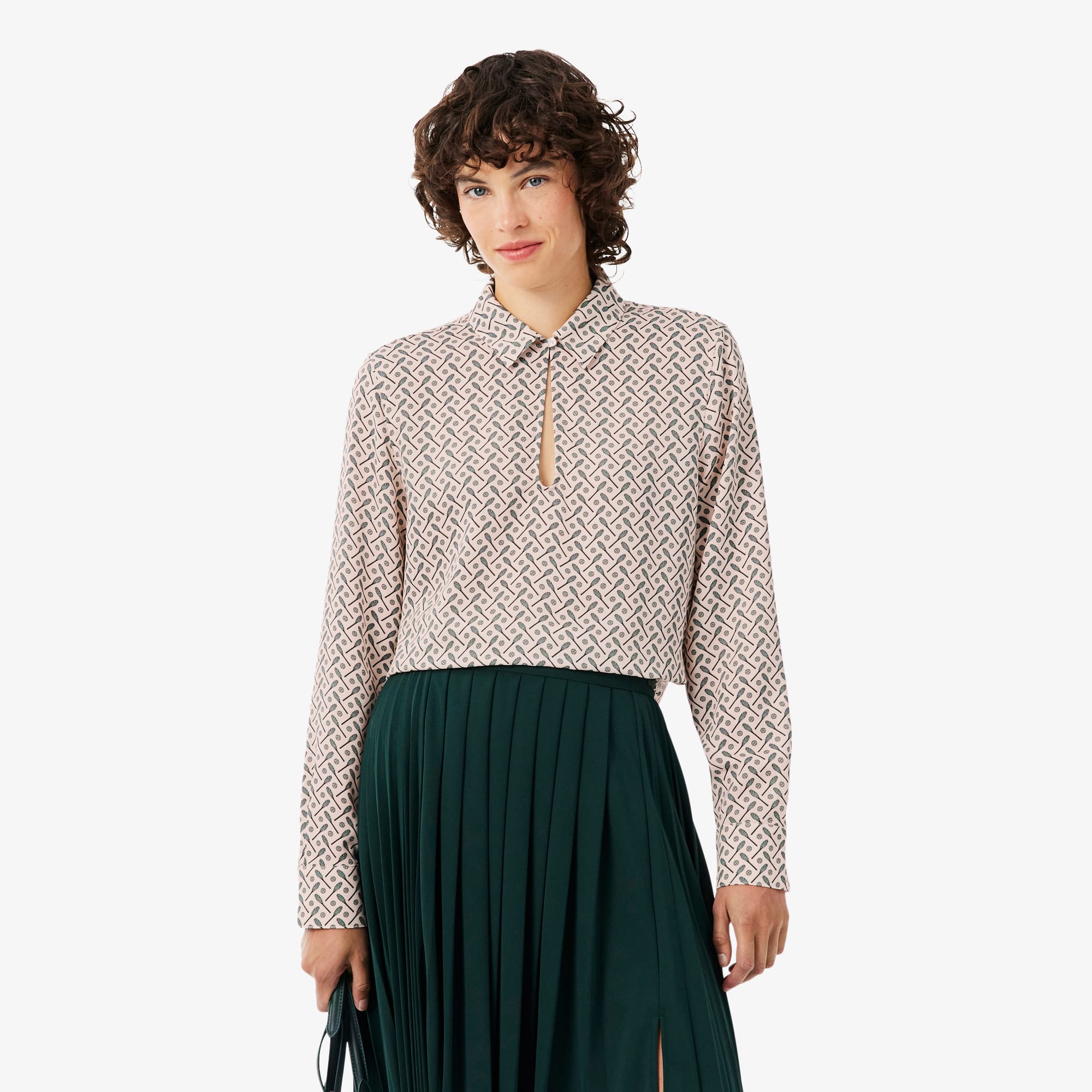 Lacoste Chemise popover imprimé regular fit Taille 44 Rose/vert/blanc