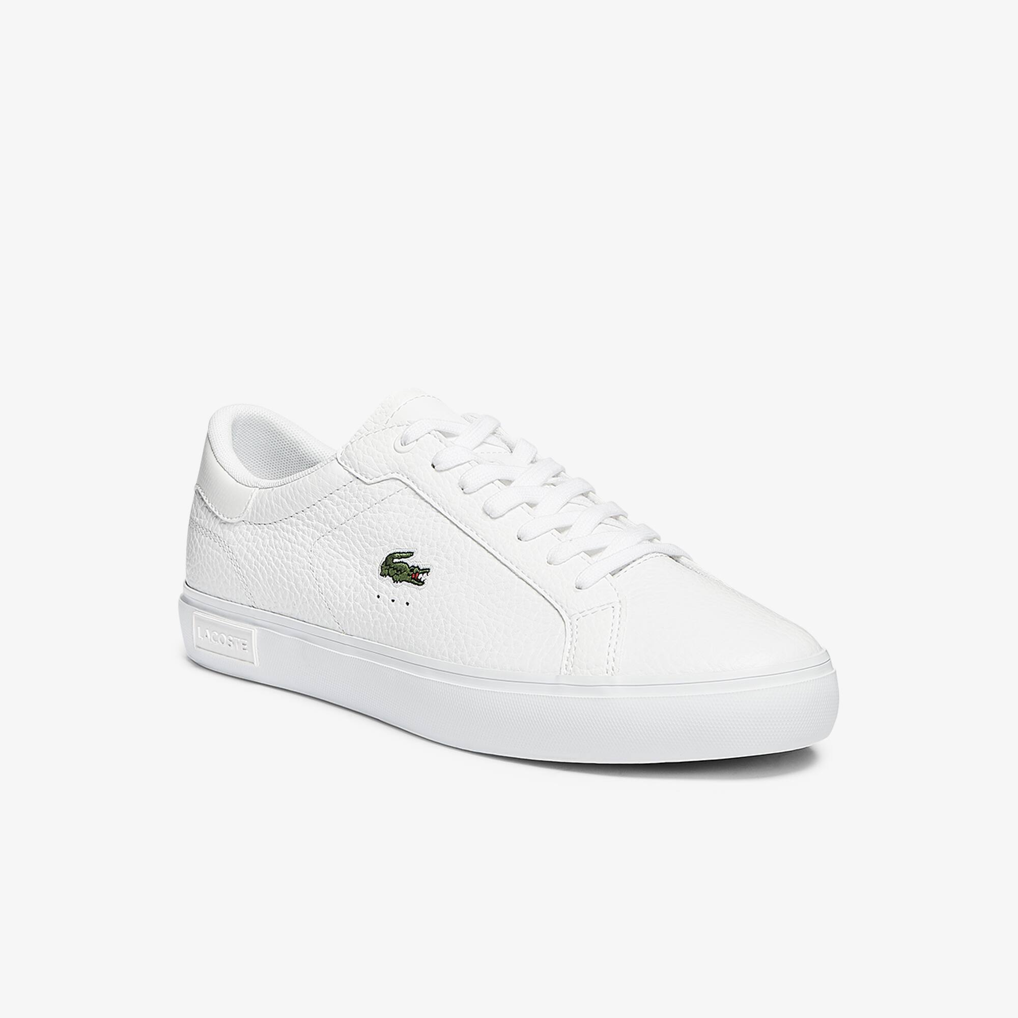 Lacoste Sneakers Powercourt homme en cuir Taille 42.5 Blanc