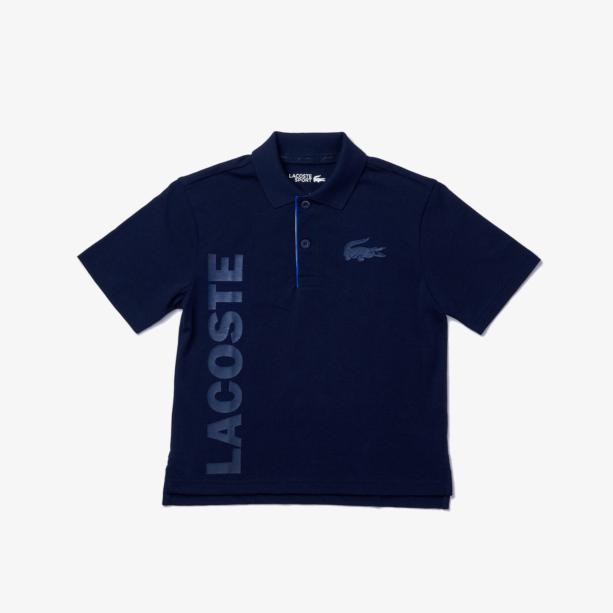 Polo Garçon Lacoste SPORT en maille ultra légère avec marquage Taille 6 ans Bleu Marine