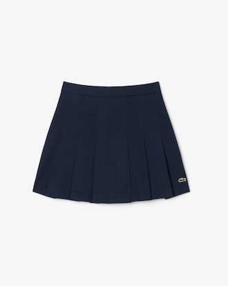 Jupe courte plissée en coton stretch