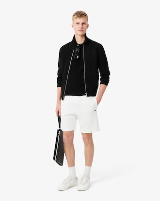 Short regular fit molleton bandes sigl&eacute;es