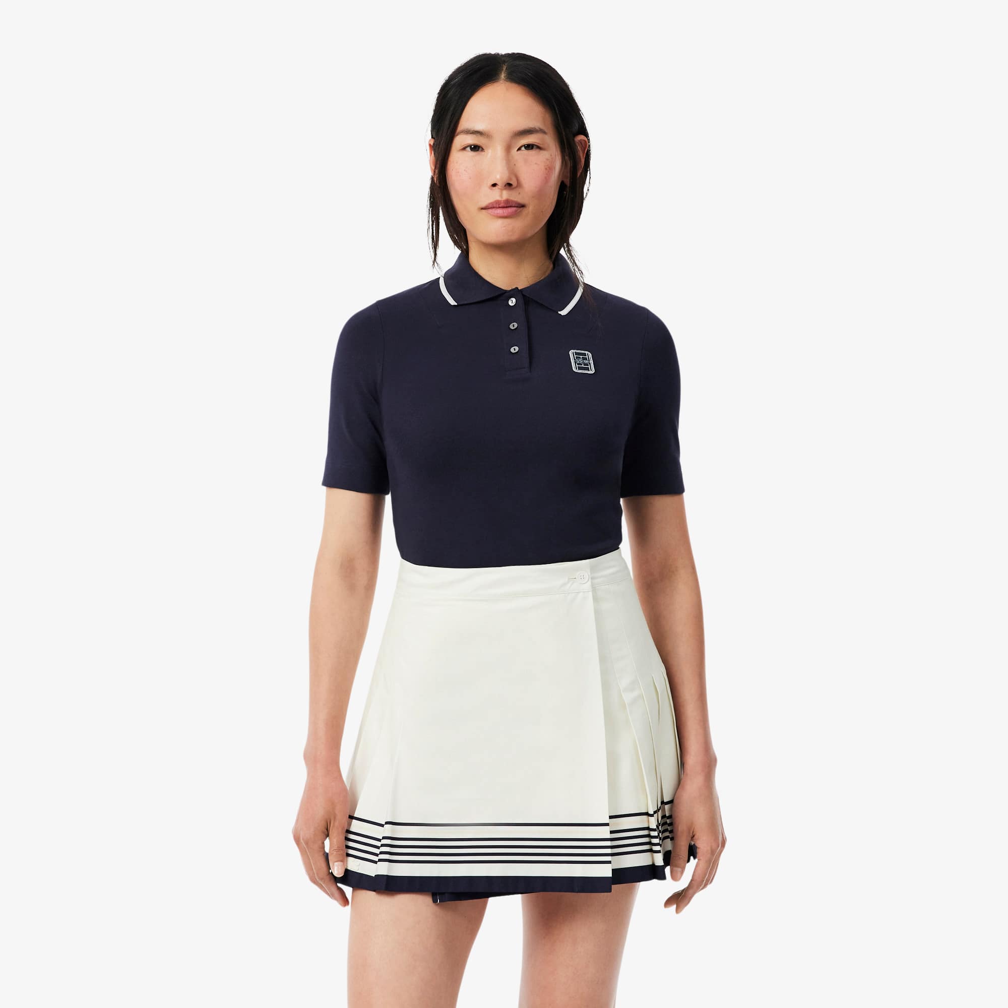Lacoste Polo Piqué bicolore avec badge slim fit Taille 38 Bleu Marine