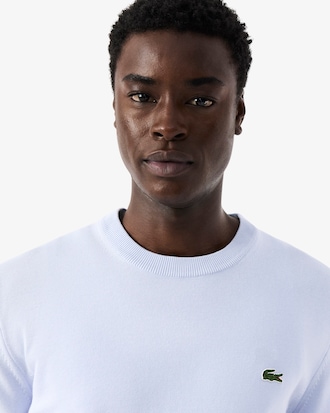 Pull coton uni col rond