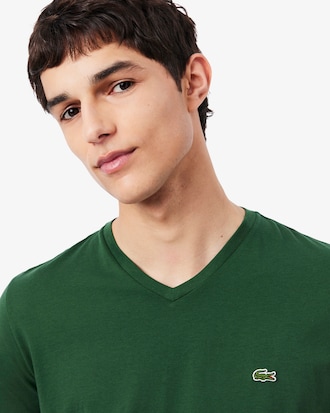 T-shirt coton Pima l&eacute;ger col V