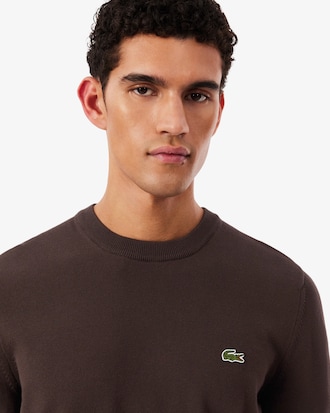 Pull coton uni col rond